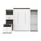 Bestar Orion 124W Queen Murphy Bed with Shelving and Fold-Out Desk (125W), White & Walnut Grey 116876-000017 - alternate 8